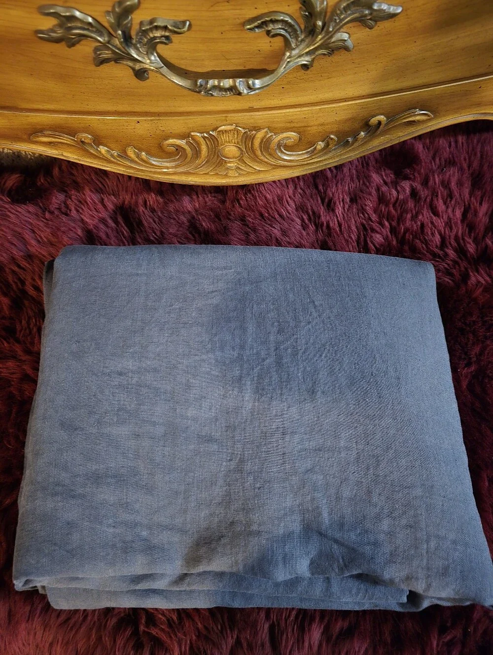 Restoration Hardware Belgian Stonwashed Linen Duvet Cover King Charcoal